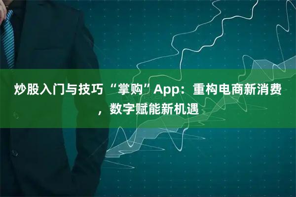 炒股入门与技巧 “掌购”App：重构电商新消费，数字赋能新机遇