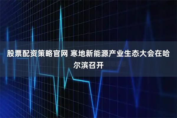 股票配资策略官网 寒地新能源产业生态大会在哈尔滨召开